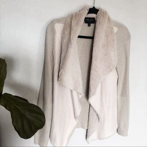 Fur knit cardigan
